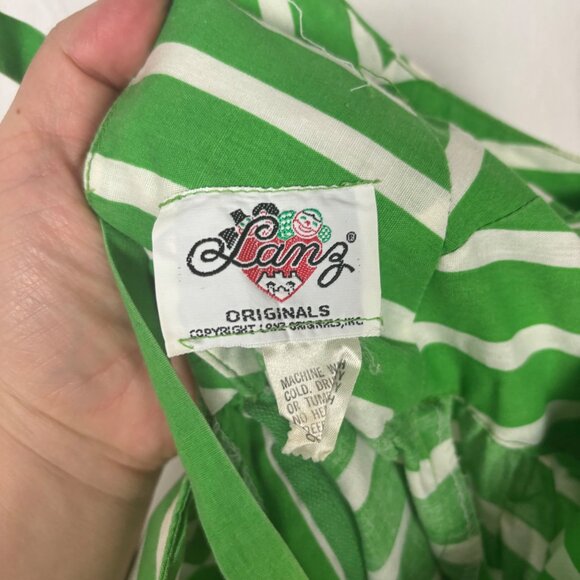 Vintage Lanz Originals S XS 1960's Green & Multicolor Retro Striped Sundress - Picture 3 of 5